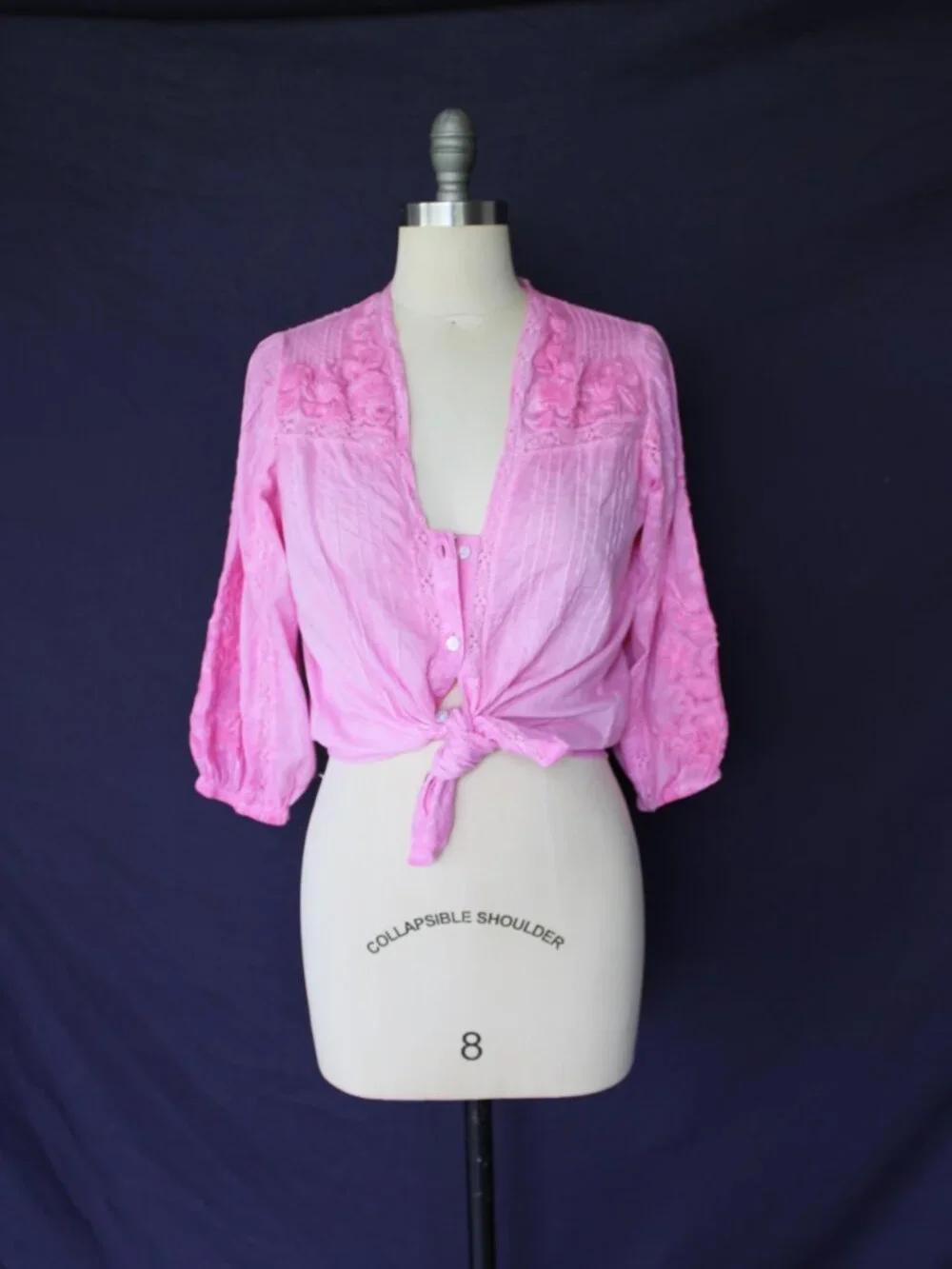 Muche & Muchette Coquette Skort skirt & top dress set blouse Pink embroidered
